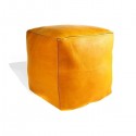 Moroccan Yellow Moroccan square pouffe_ Pouf Leather Ottoman Poof Pouffe pouffes hassock Footstool Beanbag leather pillow