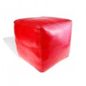 Moroccan Red Moroccan square pouffe_ Pouf Leather Ottoman Poof Pouffe pouffes hassock Footstool Beanbag leather pillow