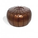 Moroccan Moroccan design leather pouffe in metallic brown_ Pouf Leather Ottoman Poof hassock Footstool Beanbag leather pillow