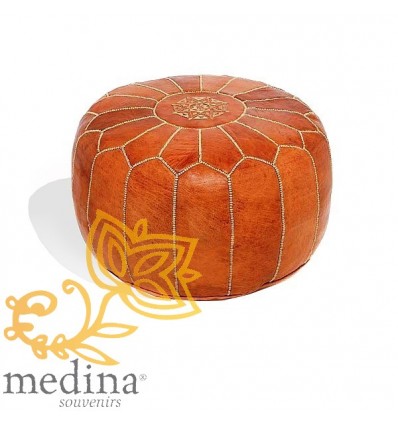 Moroccan Brown leather pouffe Moroccan design_ Pouf Leather Ottoman Poof Pouffe pouffes hassock Footstool Beanbag leather pillow