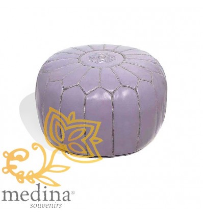 Moroccan Purple leather pouffe Moroccan design_ Pouf Leather Ottoman Poof hassock Footstool Beanbag leather pillow
