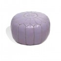 Moroccan Purple leather pouffe Moroccan design_ Pouf Leather Ottoman Poof hassock Footstool Beanbag leather pillow