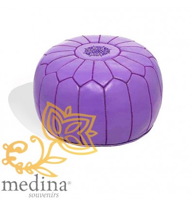 Moroccan Lavender leather pouffe Moroccan design_ Pouf Leather Ottoman Poof Pouffe hassock Footstool Beanbag leather pillow