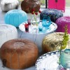 Moroccan Green leather pouffe Moroccan design_ Pouf Leather Ottoman Poof Pouffe pouffes hassock Footstool Beanbag leather pillow