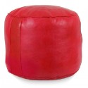 Moroccan Red moroccan round pouffe_ Pouf Leather Ottoman Poof Pouffe pouffes hassock Footstool Beanbag leather pillow
