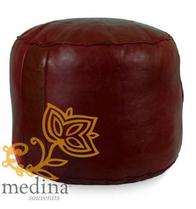 MoroccanBurgundy moroccan round pouffe_ Pouf Leather Ottoman Poof Pouffe pouffes hassock Footstool Beanbag leather pillow