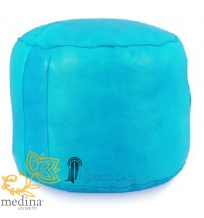 MoroccanTurquoise round moroccan pouffe_ Pouf Leather Ottoman Poof Pouffe pouffes hassock Footstool Beanbag leather pillow