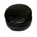 Moroccan Black round moroccan pouffe_ Pouf Leather Ottoman Poof Pouffe pouffes hassock Footstool Beanbag leather pillow