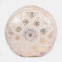Moroccan Natural leather gold Fassi pouffe_ Pouf Leather Ottoman Poof Pouffe pouffes hassock Footstool Beanbag leather pillow
