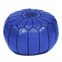 Moroccan Light blue leather pouffe Moroccan design_ Pouf Leather Ottoman Poof pouffes hassock Footstool Beanbag leather pillow